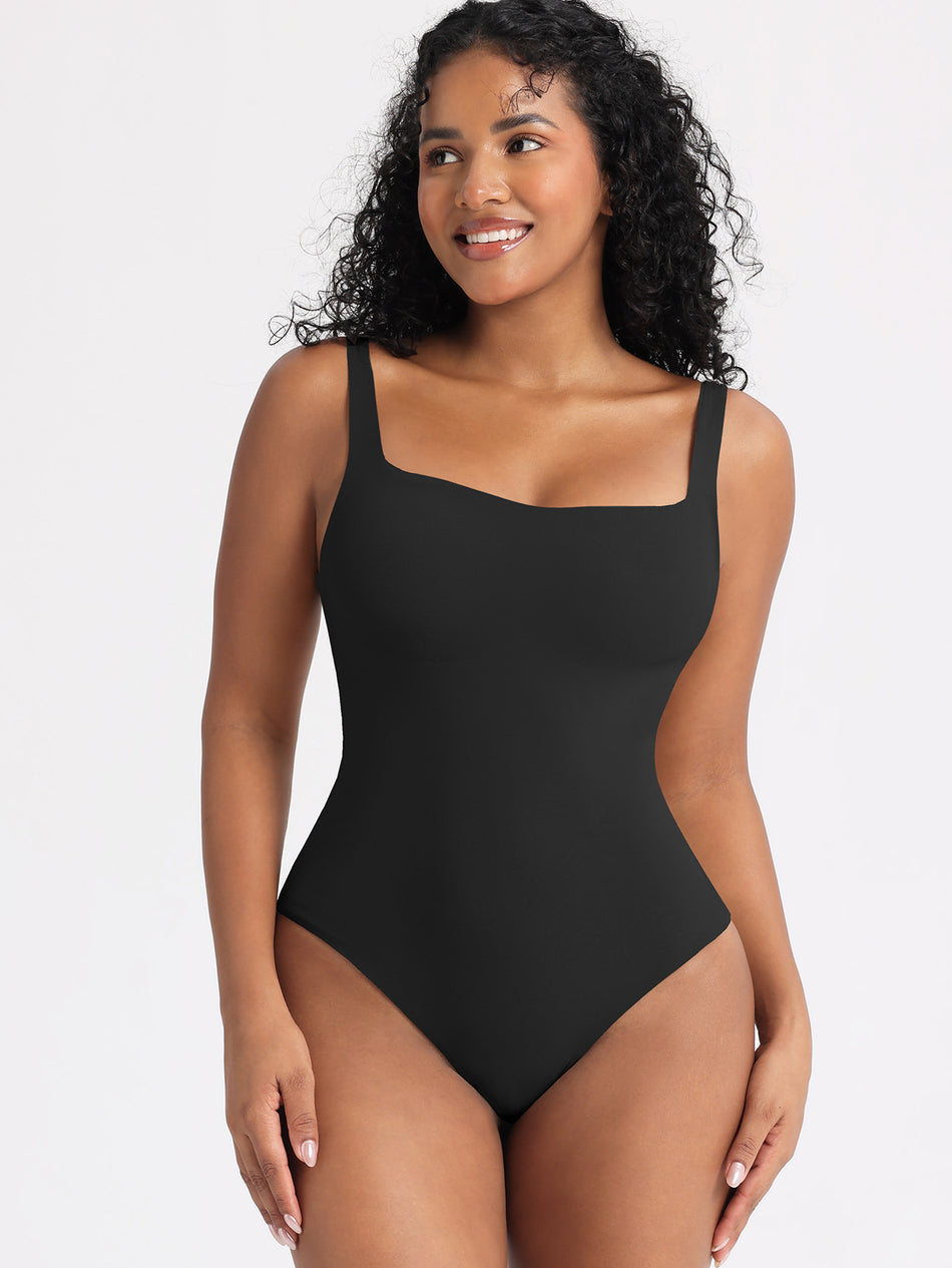 Women's Double Layer Shaping U-Back Sleeveless Jumpsuit Bodysuit