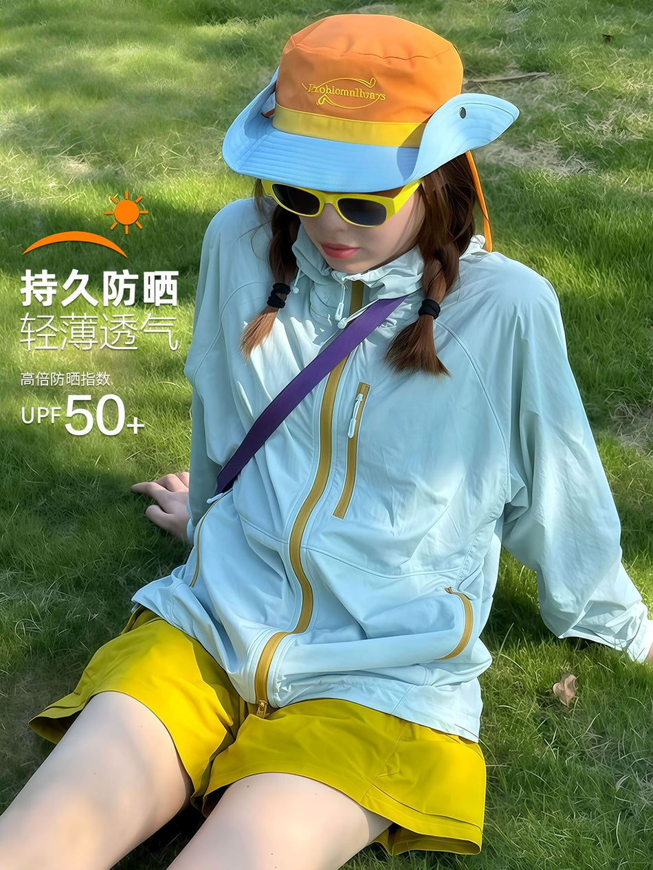 Unisex UPF50+ Lightweight Outdoor Sun Protection Jacket Hooded