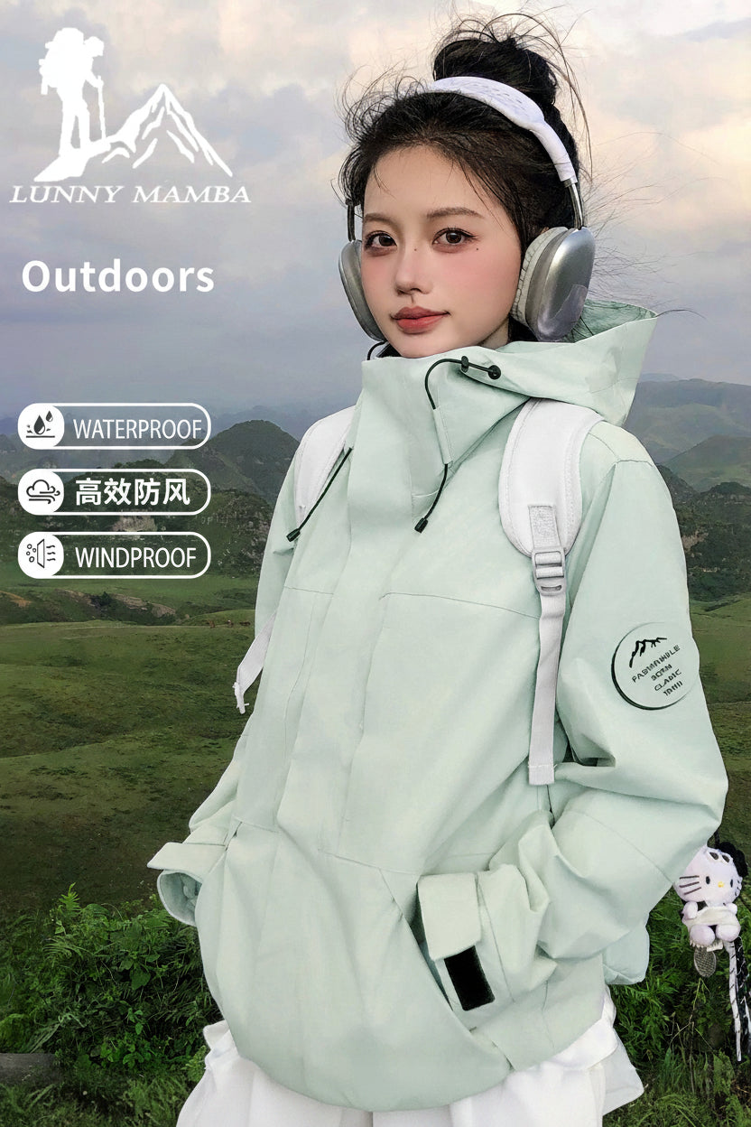 Unisex 3-in-1 Waterproof Windproof Outdoor Hiking Jacket Hooded