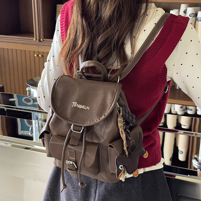 American Retro Light Luxury Backpack for Women College Style