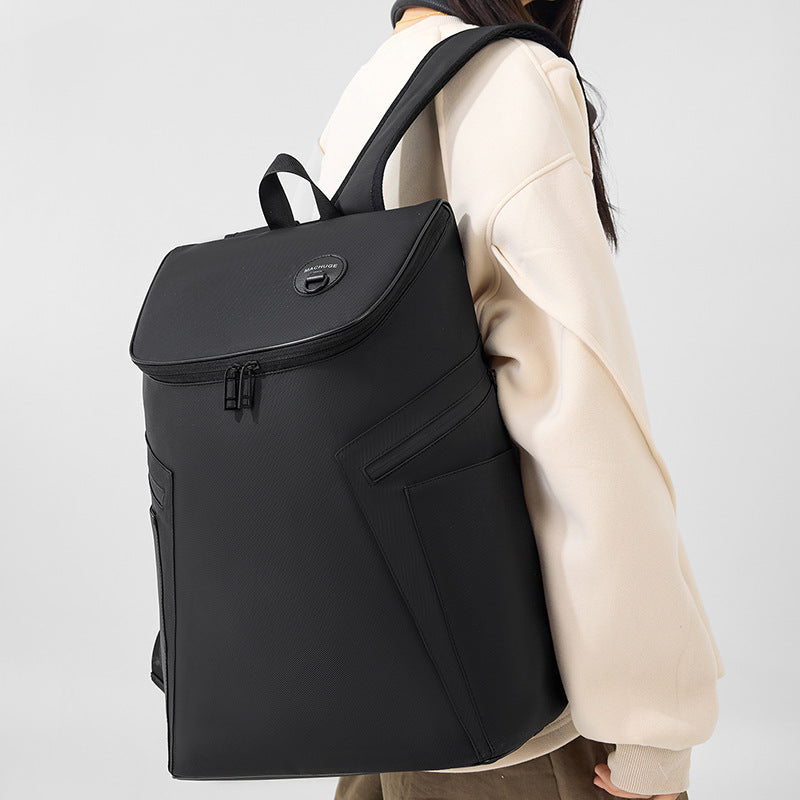 Black Cover-Style Large Capacity Business Travel Backpack