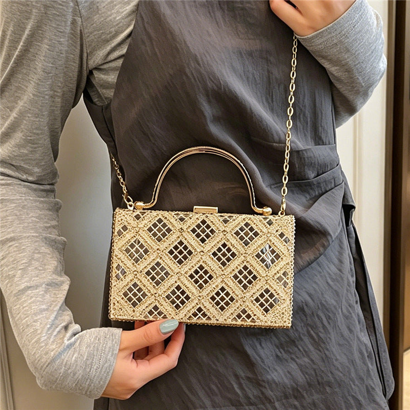 Diamond Clutch Chain Shoulder Bag for Women Transparent Crossbody