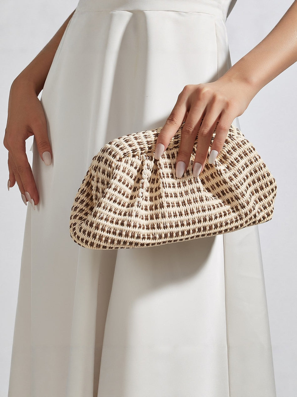 Women's Woven Cloud Clutch Chain Crossbody Bag
