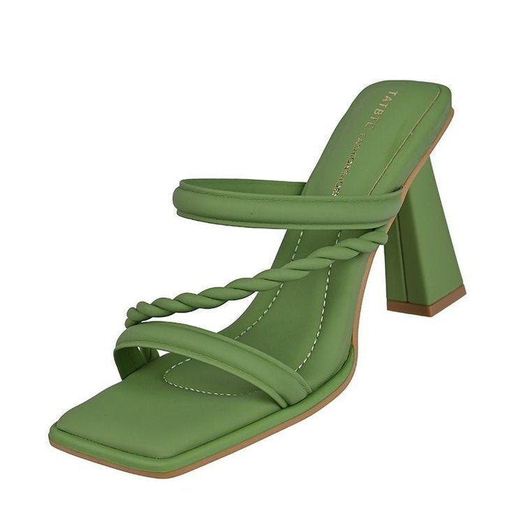 Women’s Thick Heel Open Toe Fashion Slippers High Heel Sandals