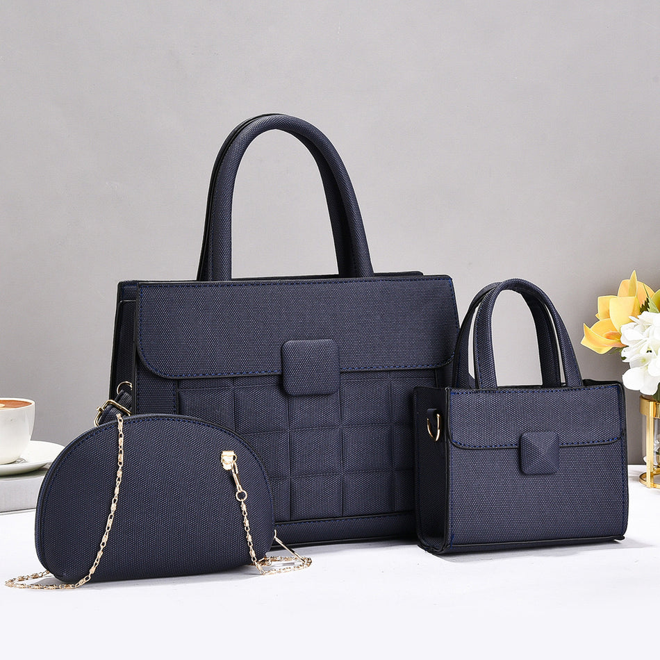 Contrasting Color Three-Piece Women Shoulder Crossbody Bag Set