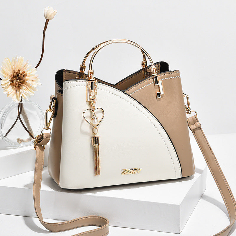 Color Block Large Capacity Women Shoulder Crossbody Bag