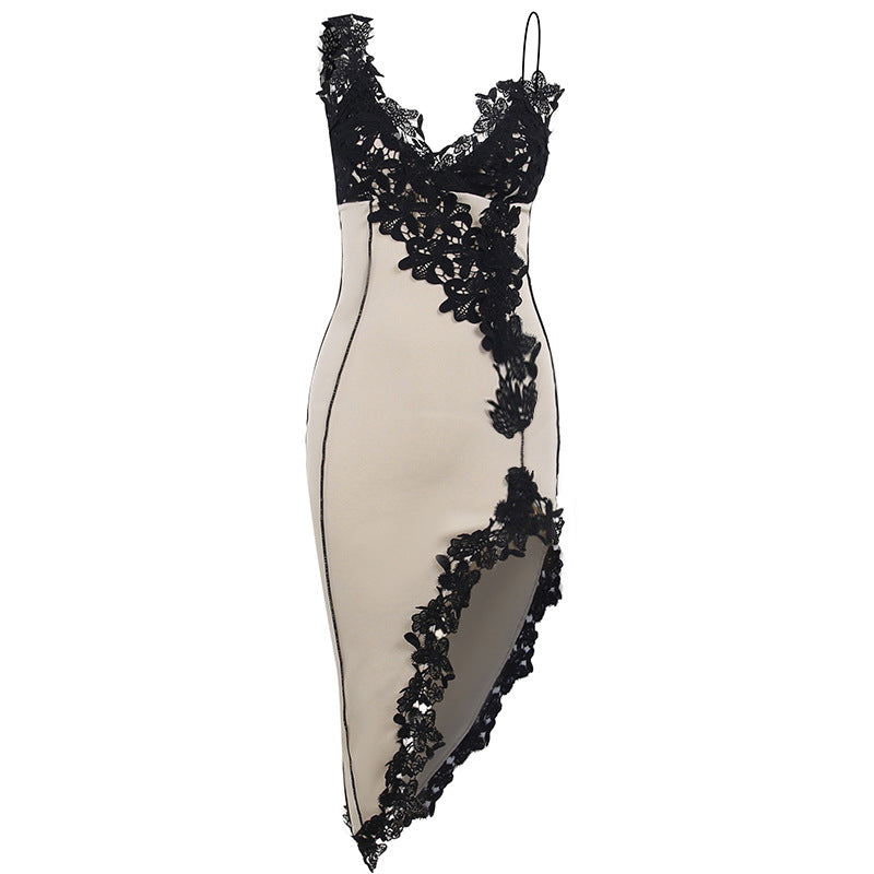 Deep V Backless Slim Fit Party Dress Elegant Bodycon Gown