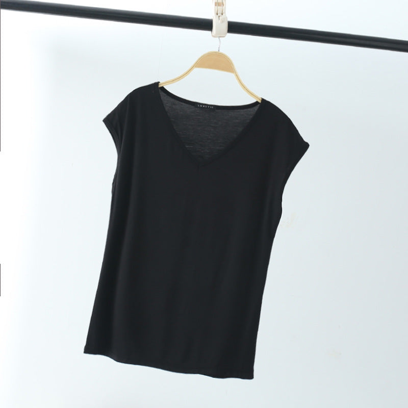 Women's V-Neck Sleeveless Loose Fit Casual Top
