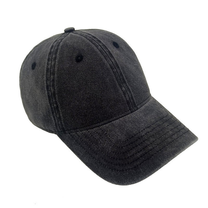 Blue Washed Cotton Baseball Cap Vintage Retro Soft Top Unisex