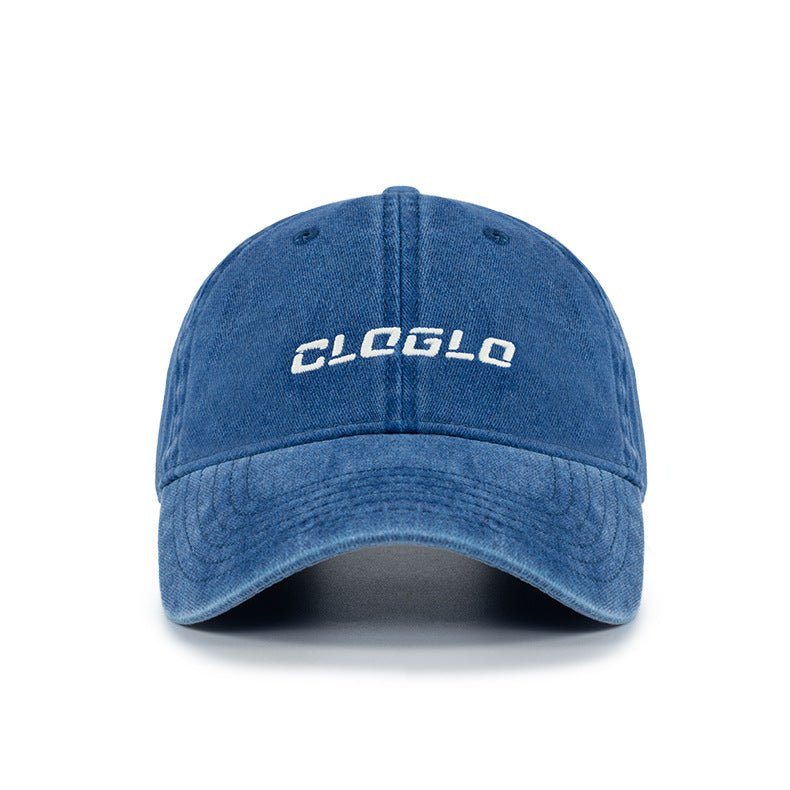 CLOGLO Letter Embroidered Cotton Baseball Cap Korean Style Washed Hat