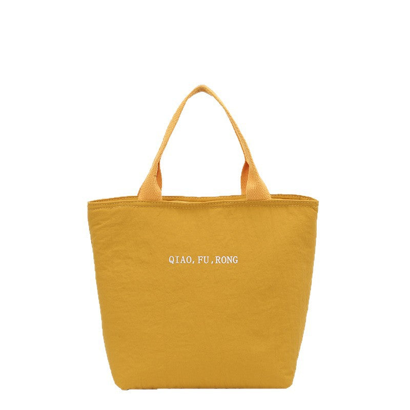 Cotton Tote Bag with Large Capacity Zip Closure