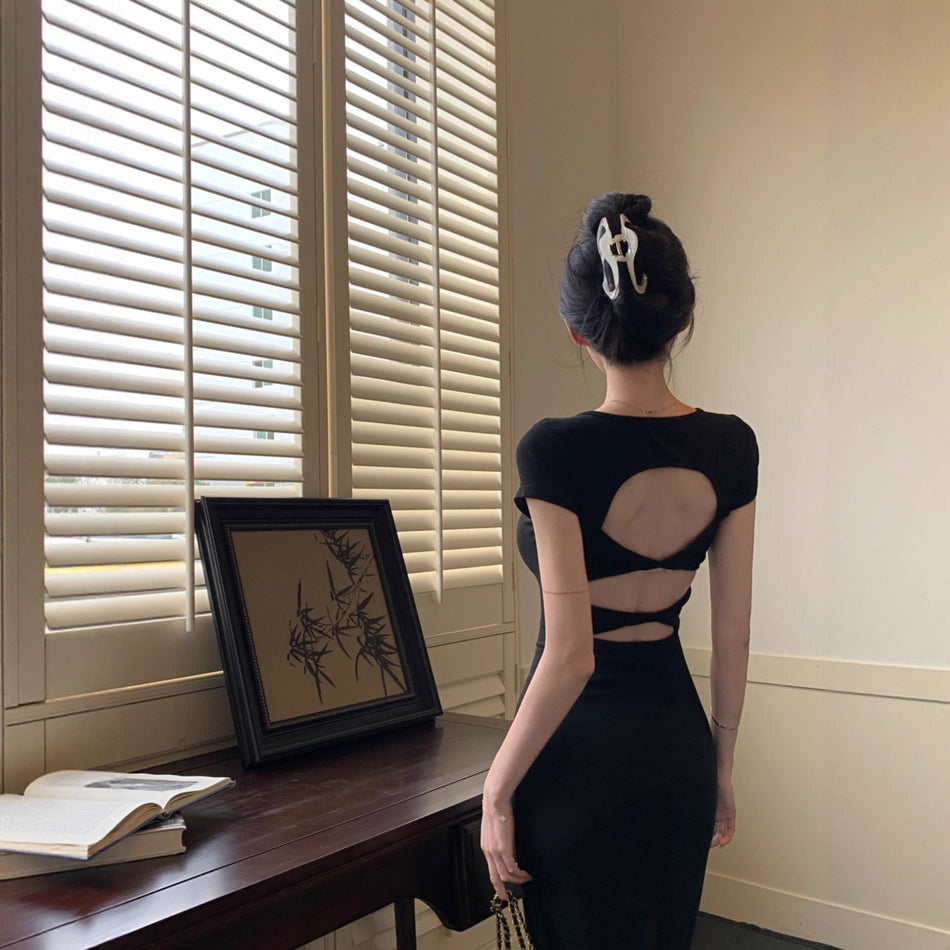 Backless Slit Slim Fit Long Dress Women Summer Bodycon Skirt