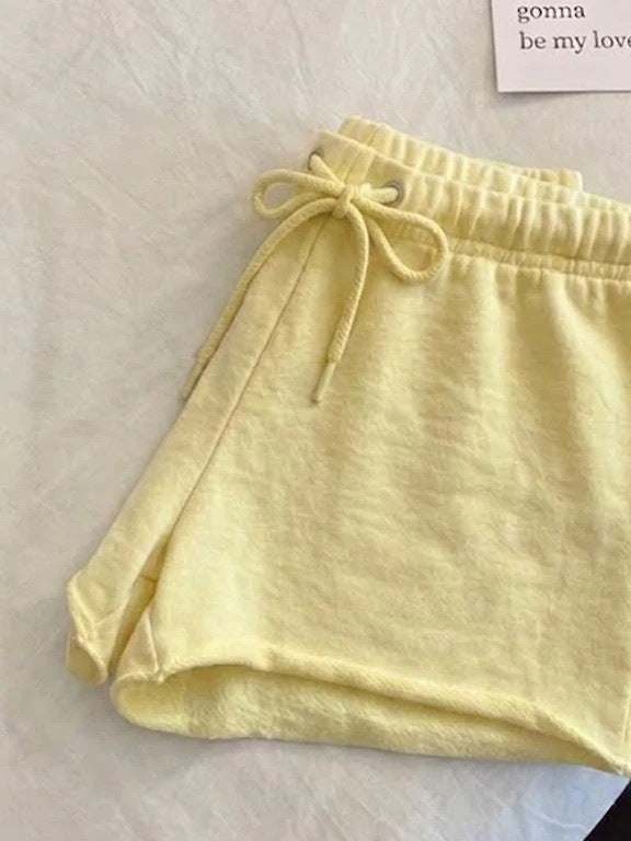 Women's Waffle Elastic Waist Casual Summer Shorts