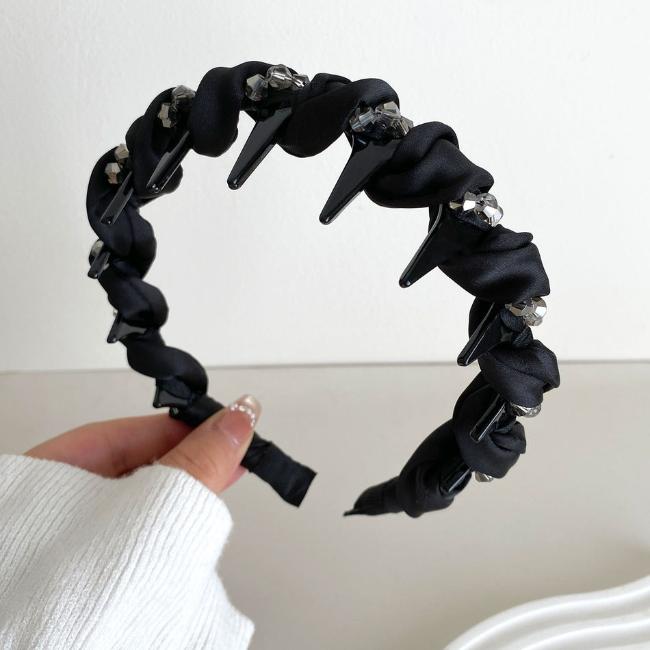 Crystal Satin Toothed Headband for Women Elegant Hair Accessory