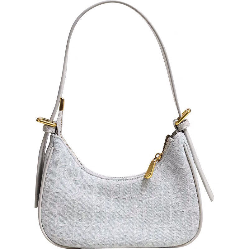 Women's Vintage Canvas Baguette Underarm Shoulder Bag