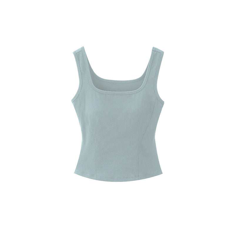 Antibacterial Lyocell Cooling Tank Top with Built-In Bra