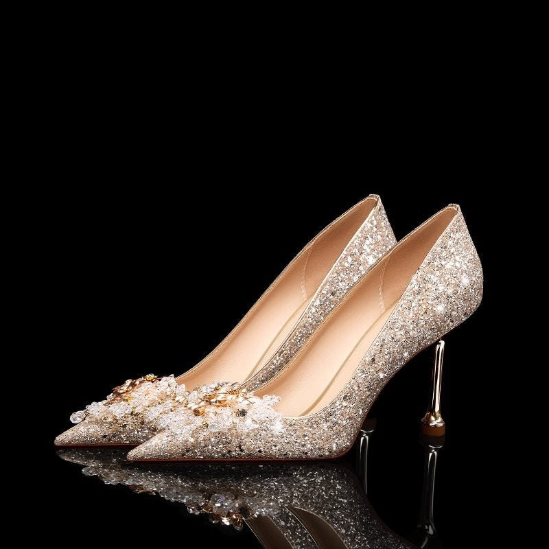 Crystal Bridal Stiletto Heels with Elegant Wedding Shoe Design