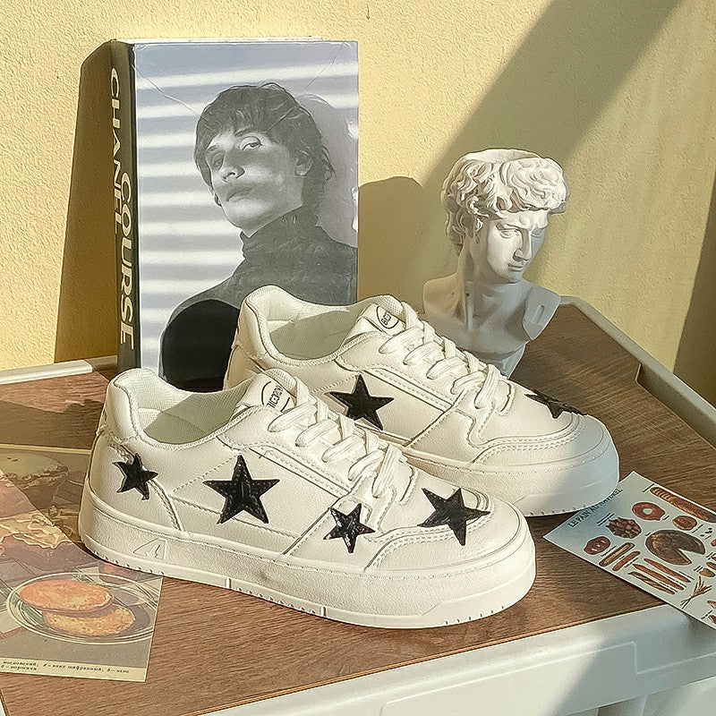 Women's Star Detail Platform Sneakers with Cushioned Sole
