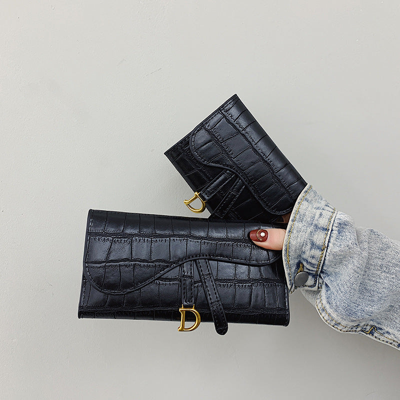 Women's Stone Pattern PU Leather Foldable Wallet