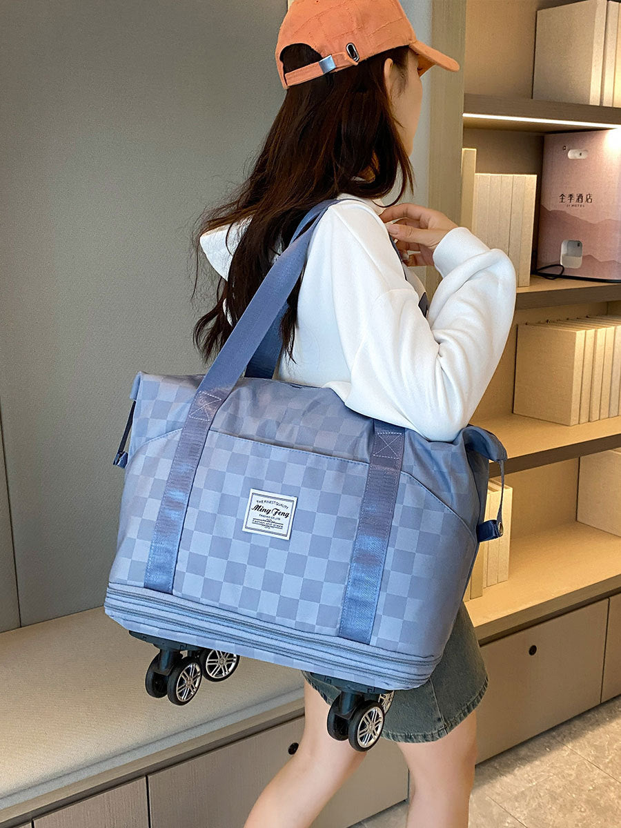 Women’s Expandable Travel Luggage Bag with Wet-Dry Storage