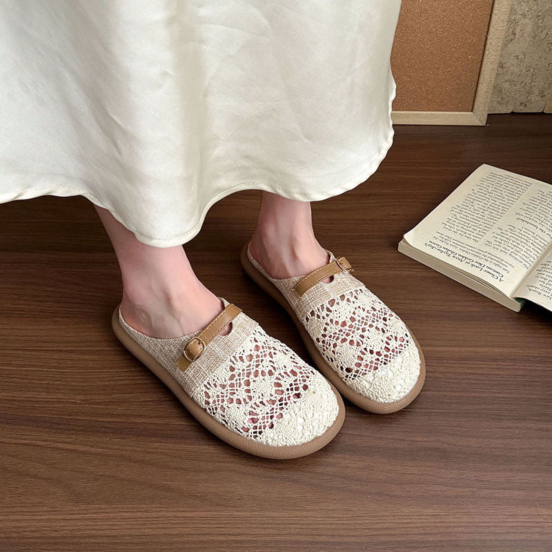 Women’s Closed-Toe Clog Sandals, Flat Slip-On Outdoor Shoes