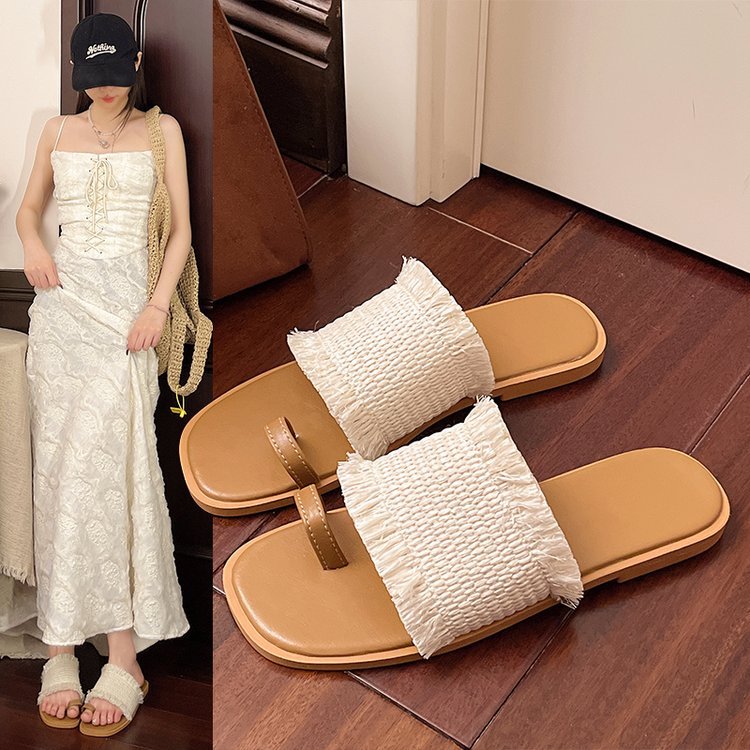 Women’s Flat Sole Summer Slippers, Casual Outdoor Beach Shoes