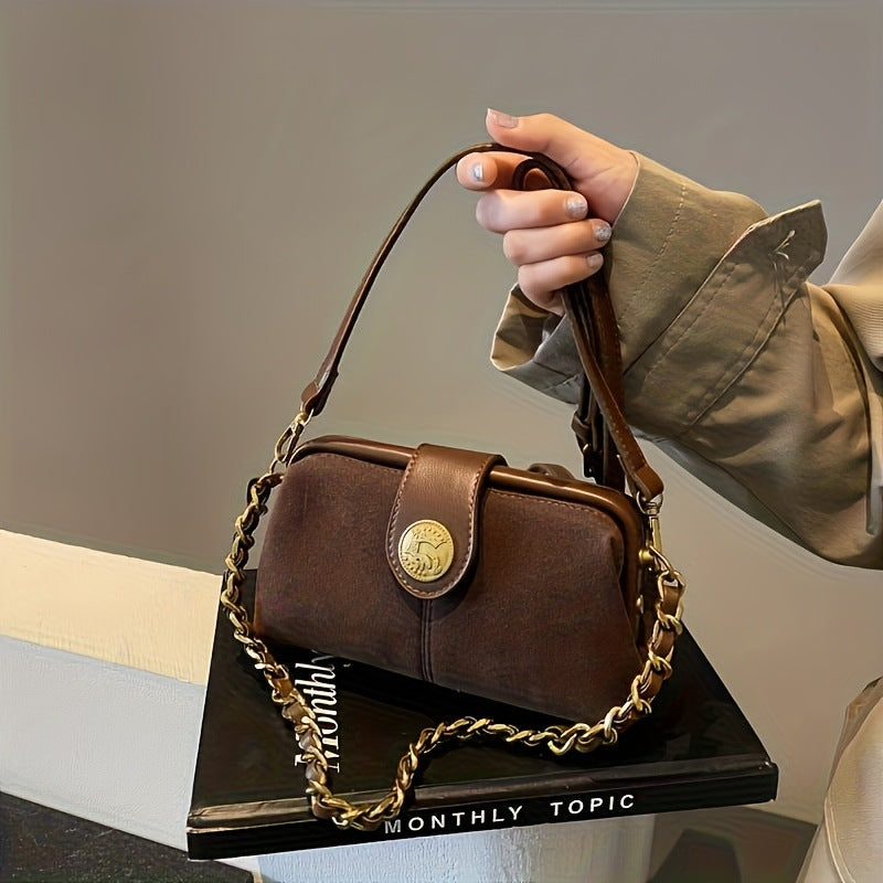 Women’s Magnetic Buckle Crossbody Bag, Elegant Travel Handbag