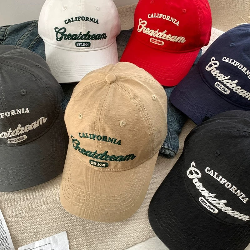 Women's Letter Embroidered Wide Brim Baseball Cap
