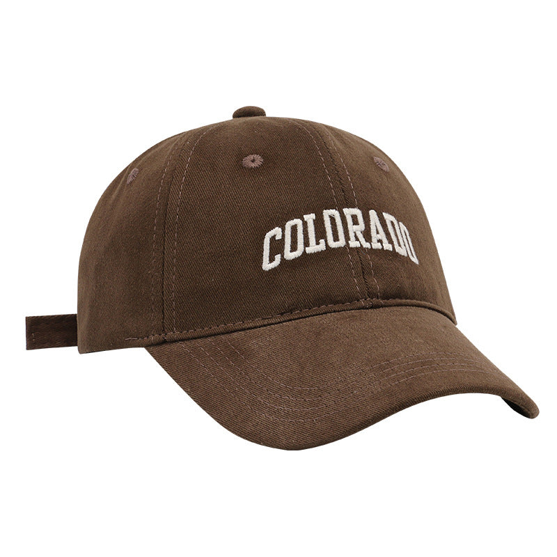 Unisex Sanding Texture Embroidered Baseball Sun Cap