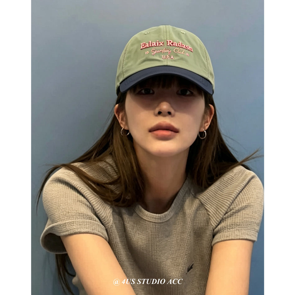 Korean Style Quick Dry Color Block Baseball Cap