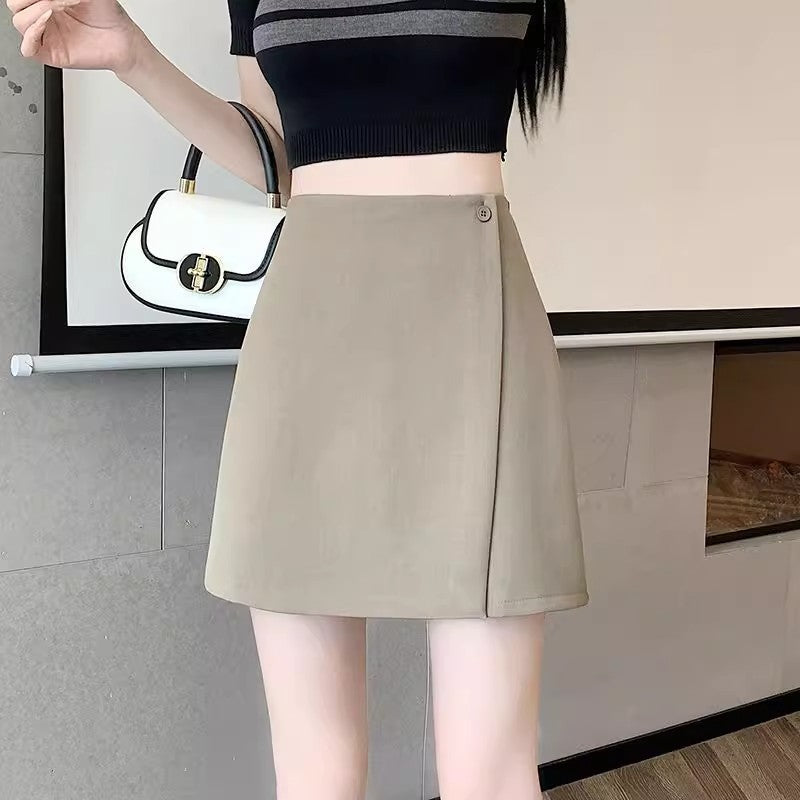 Women's High Waist Irregular A-Line Suit Mini Skirt