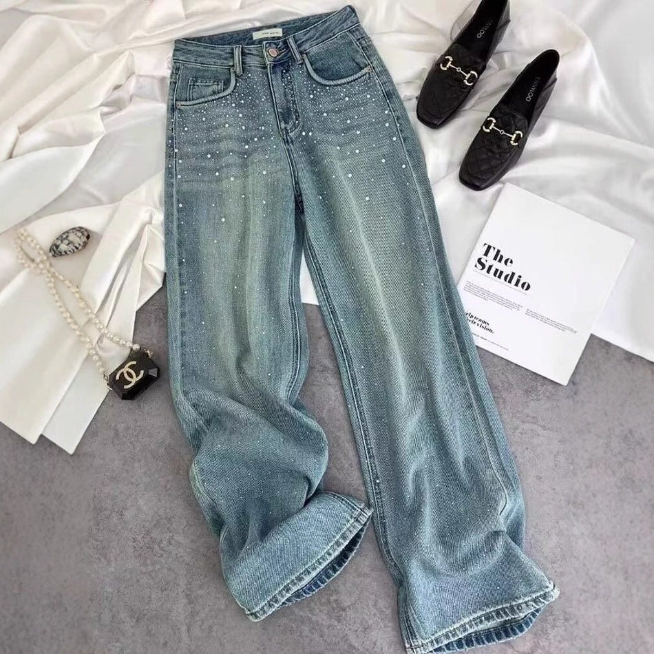 Men's Letter Detail Hip Hop Style High Street Jeans