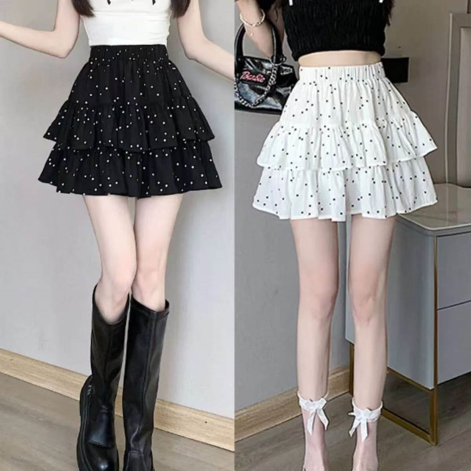 Polka Dot Tiered A-Line Tutu Skirt for Women