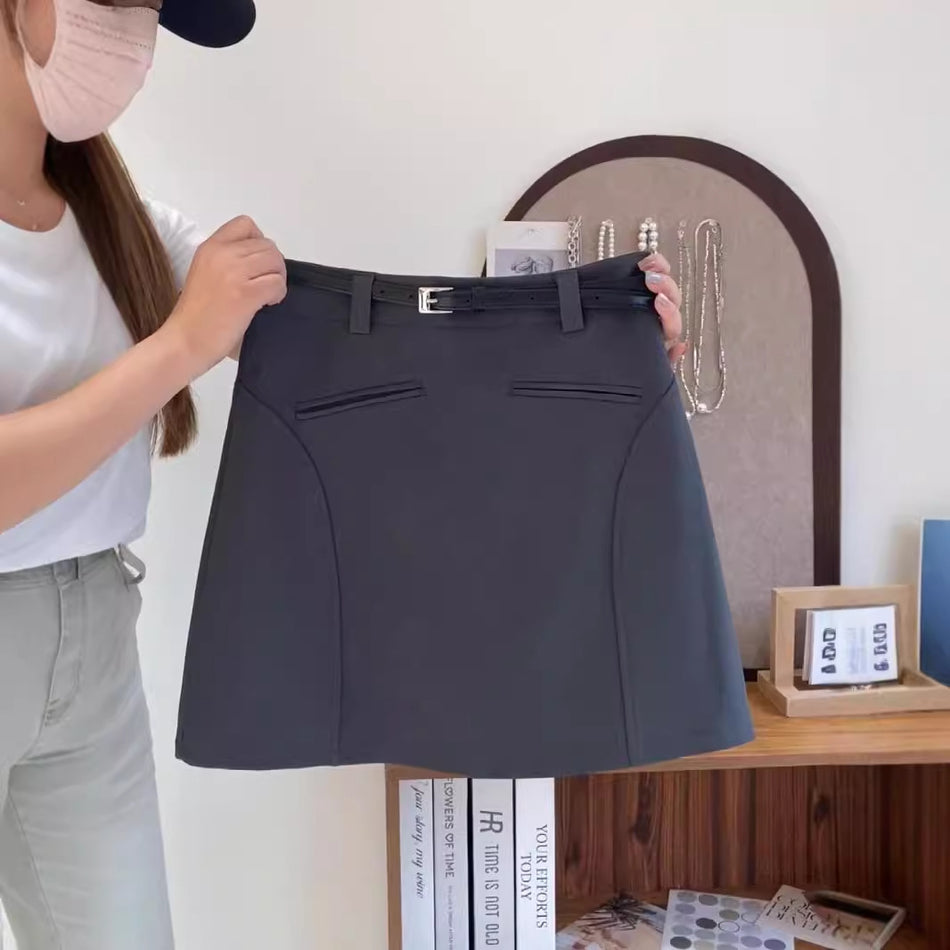 High-Waist Korean Style A-Line Mini Skirt