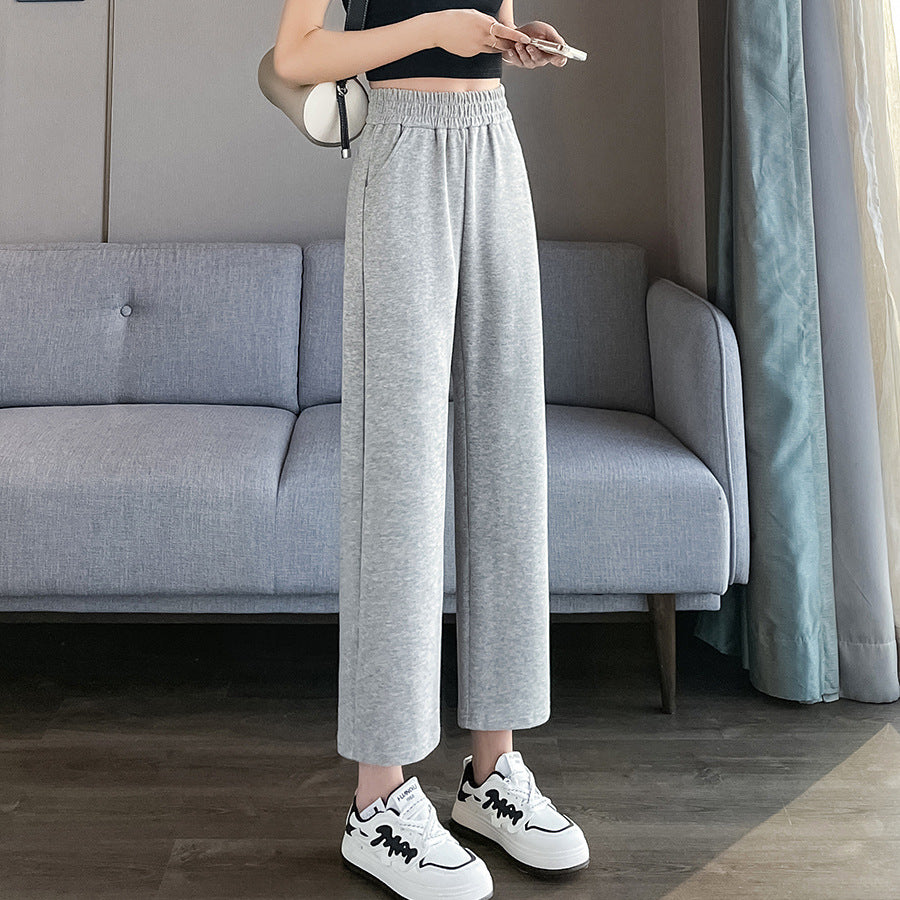 High-Waist Straight-Leg Cropped Sweatpants