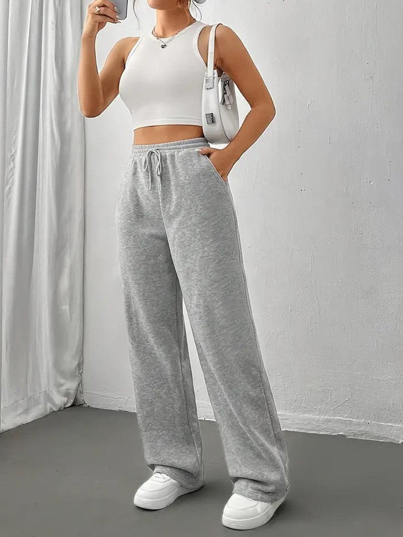 High-Waisted Thick Fleece Sweatpants for Women