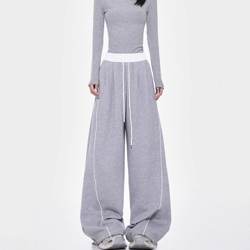 High-Waisted Drawstring Straight-Leg Sweatpants for Women