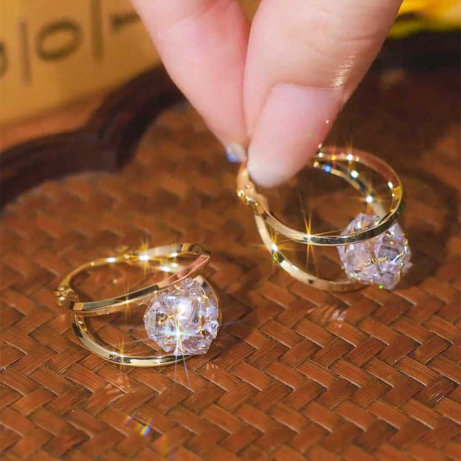 Carat Zircon Ear Cuff Hoop Earrings for Women