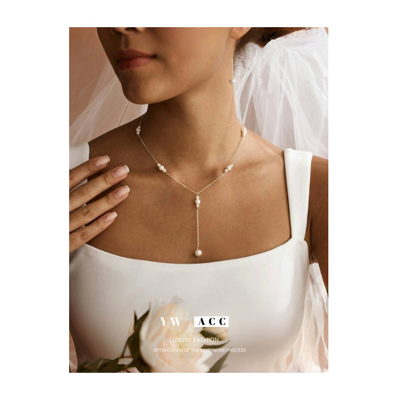 Handmade Freshwater Pearl Y Necklace for Women
