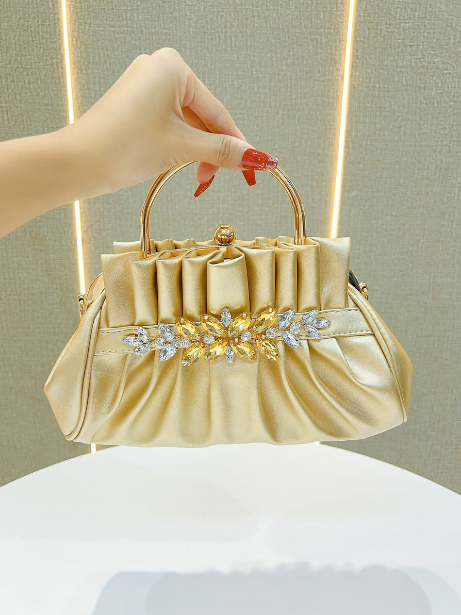 Diamond Pleated Dumpling Shoulder Bag for Women