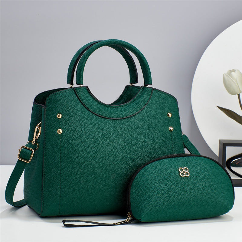 Two-Piece Large-Capacity PU Shoulder & Crossbody Bag Set