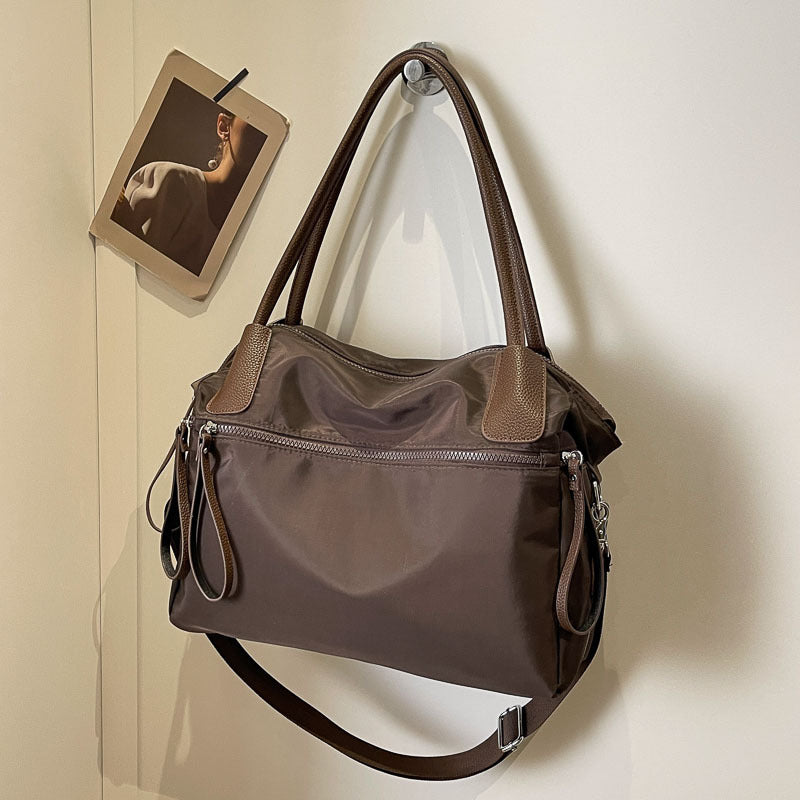 Women's Large Nylon Tote Bag with Multi-Strap Design