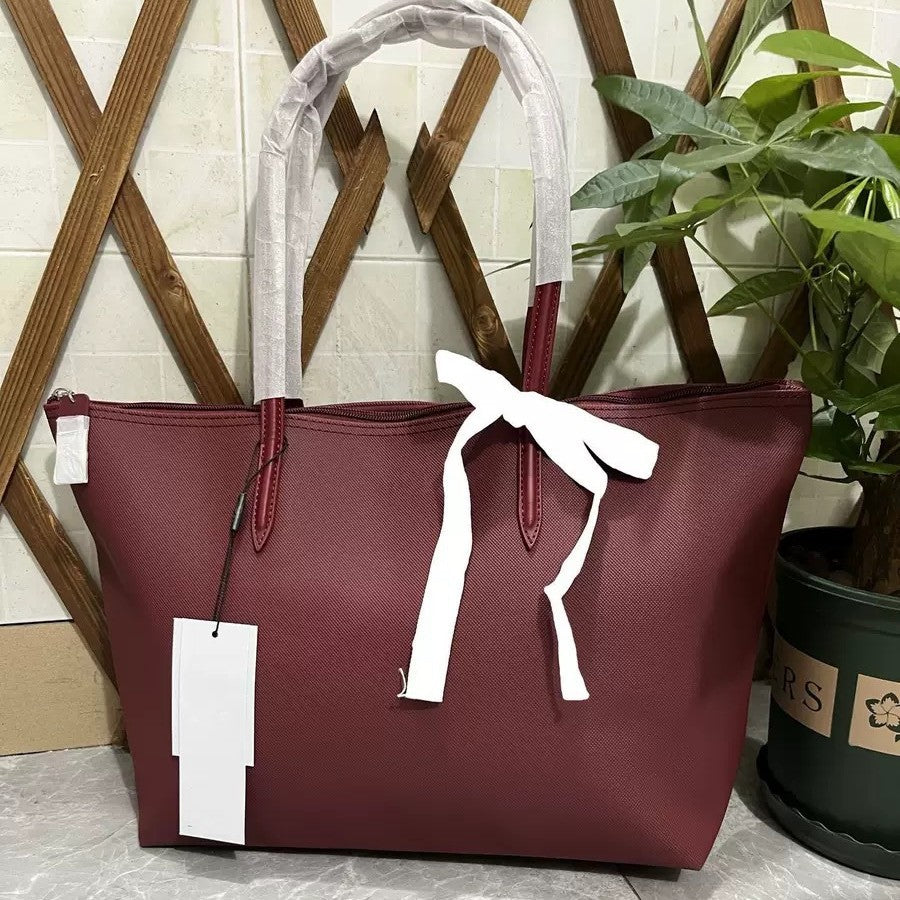 Large-Capacity French Style PU Tote Shoulder Bag for Women