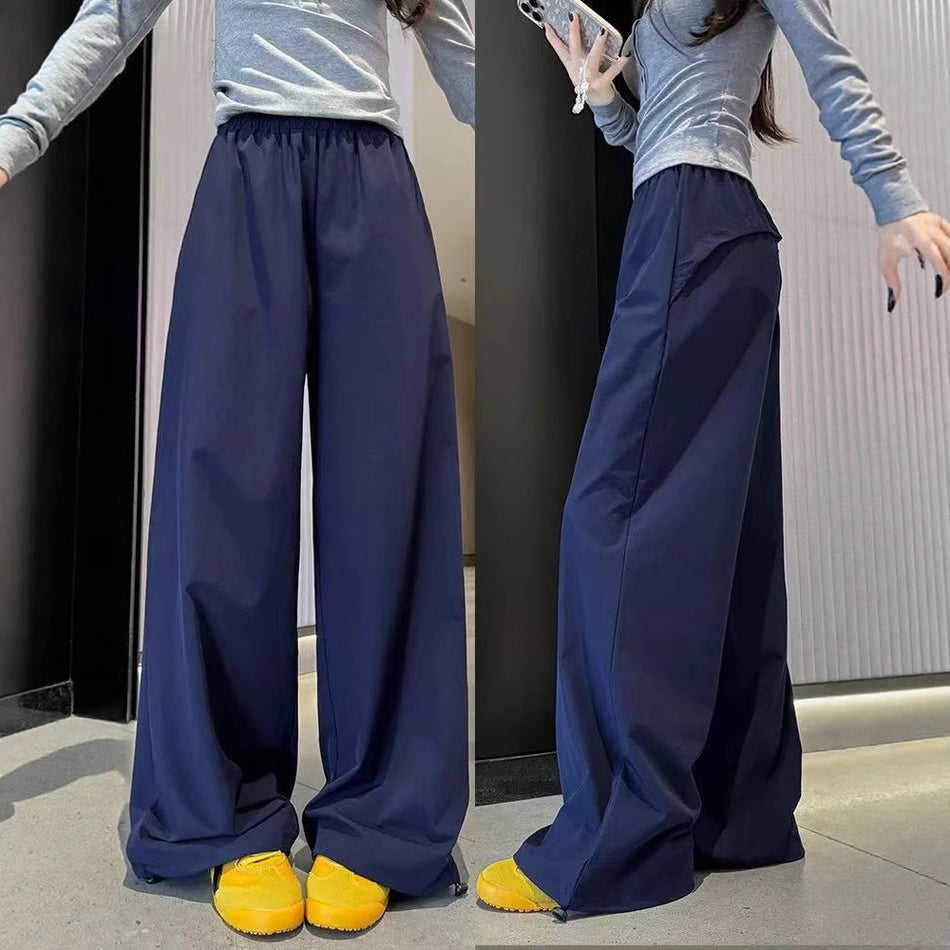 Women's High-Waist Quick-Dry Draped Straight-Leg Pants