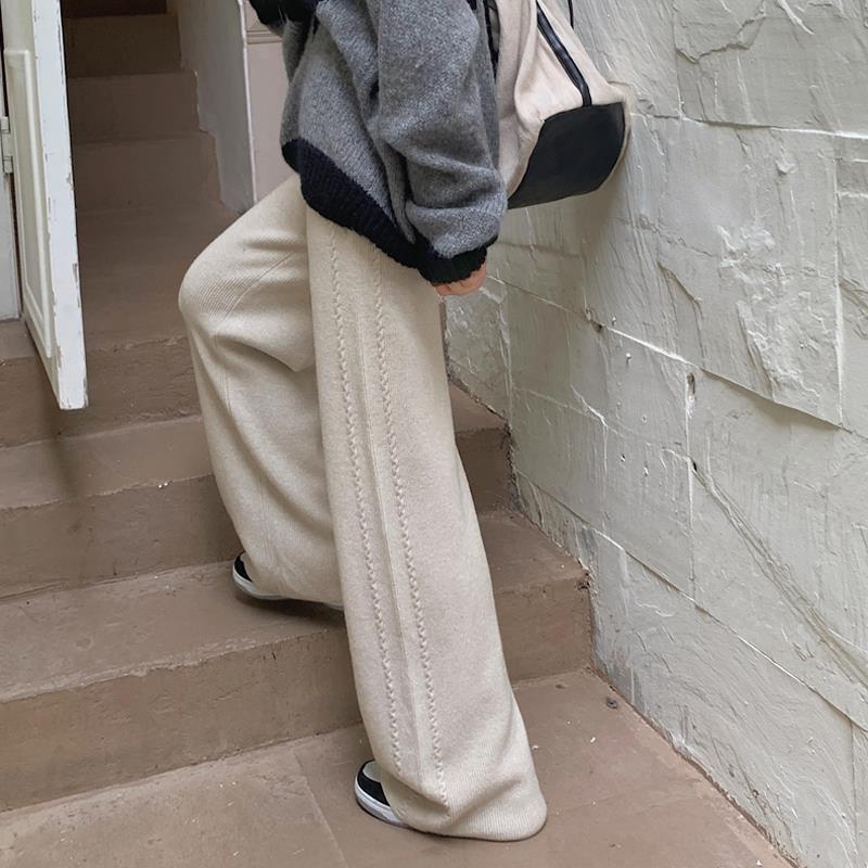 Women’s High-Waisted Knit Wide-Leg Casual Pants