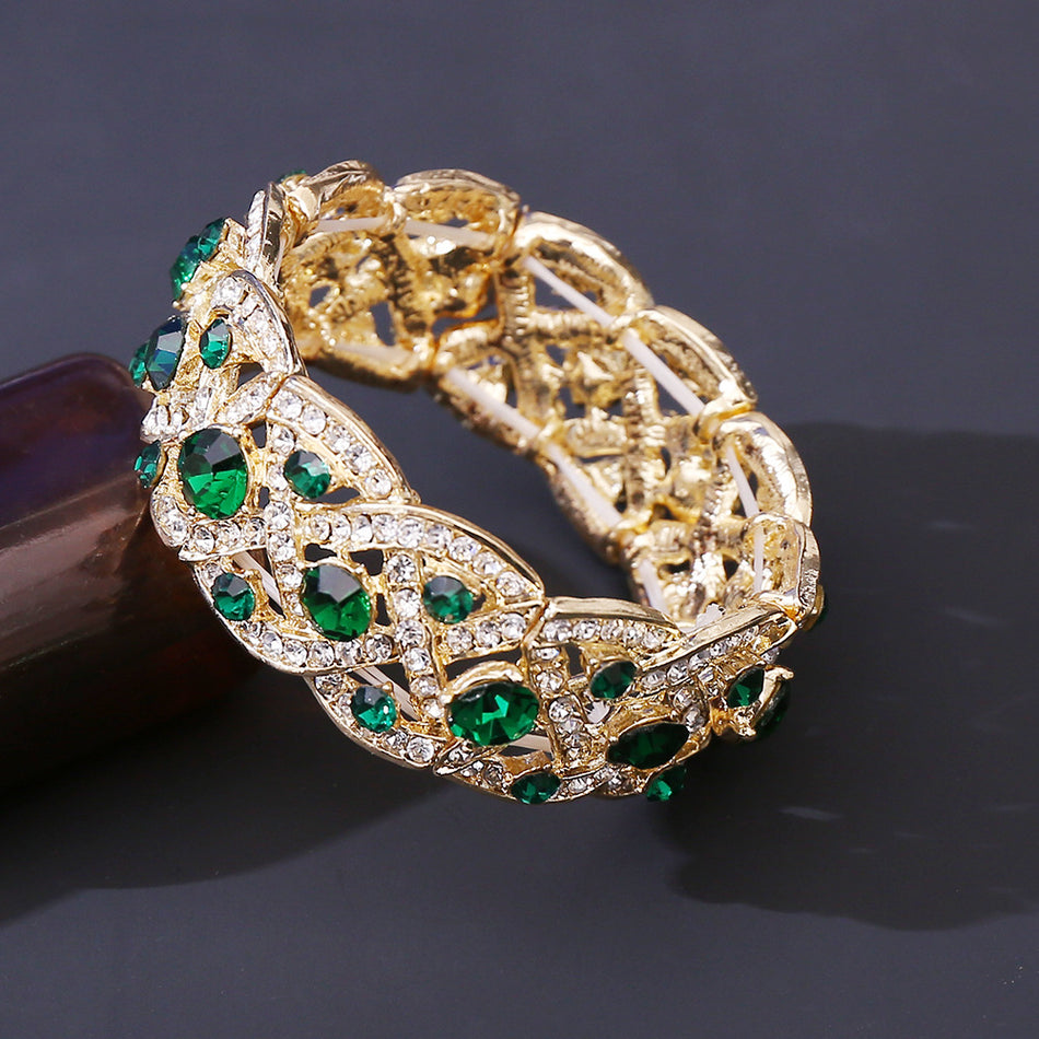 Handmade Crystal Stretch Bracelet for Women, Bridal Wedding Jewelry