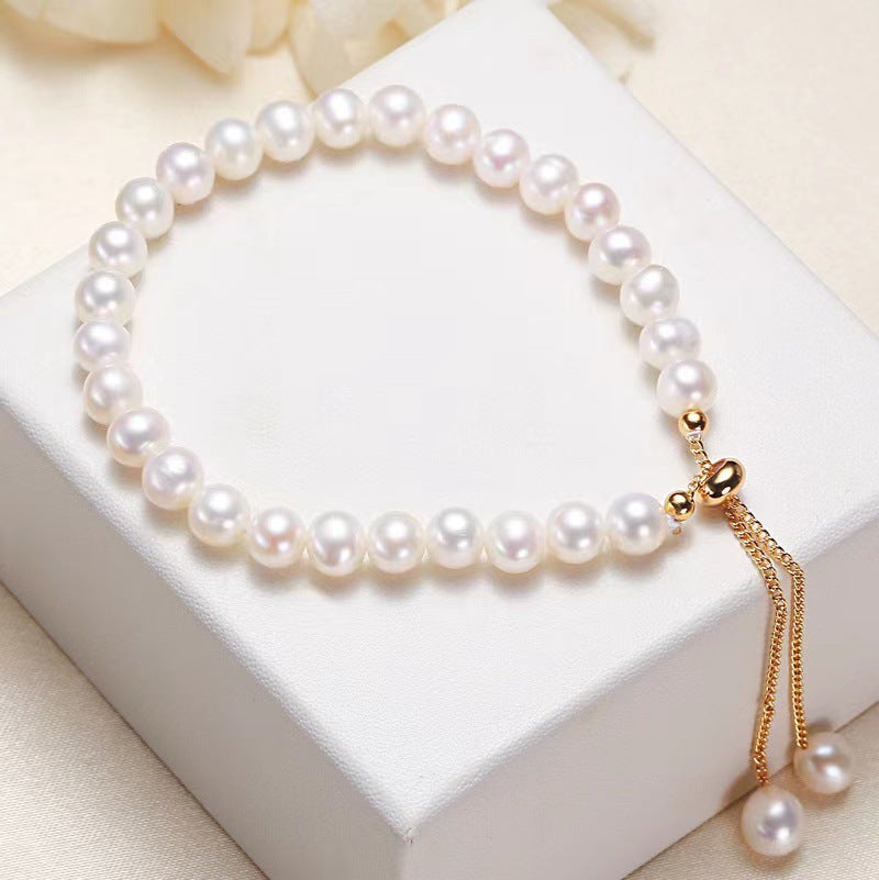 Baroque Freshwater Pearl Bracelet, Handmade Elegant Jewelry for Women