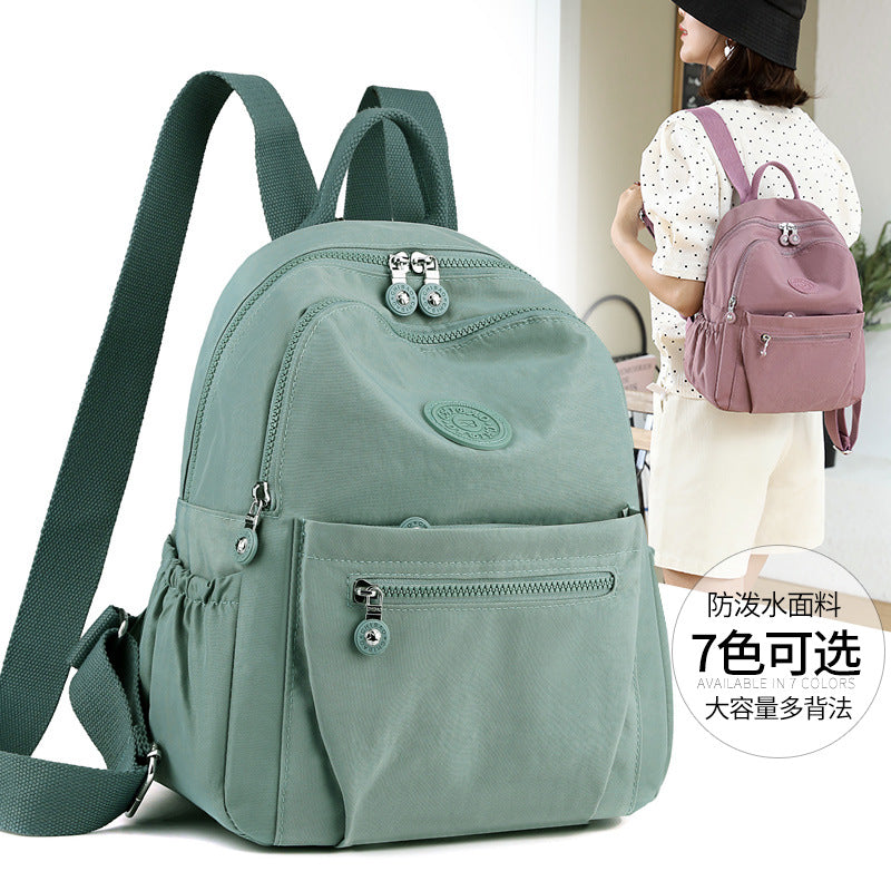 Lightweight Nylon Women’s Travel Backpack with Zipper Pockets