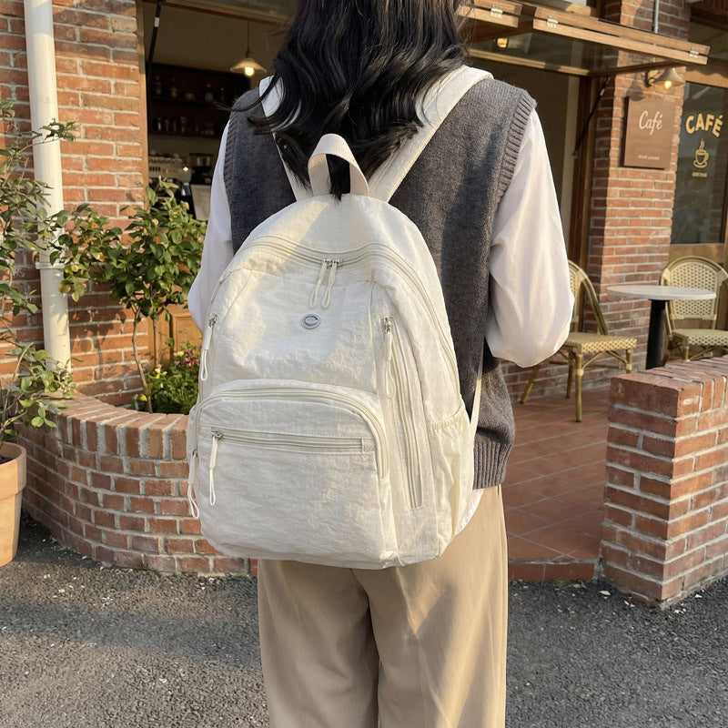 Women’s Korean Style Lightweight Nylon Commuter Travel Backpack