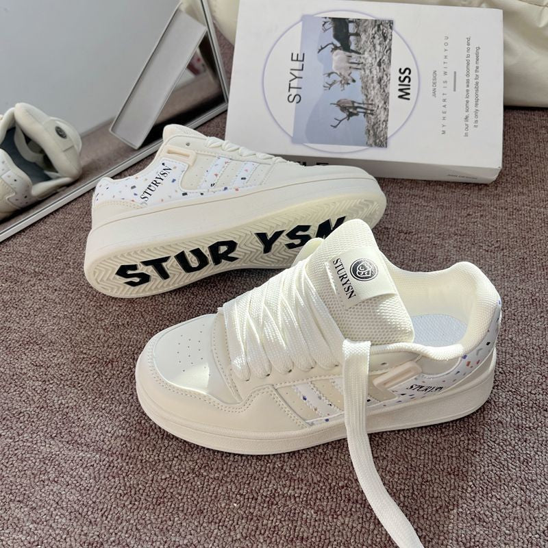 Women's Platform Sneakers with Wave-Point Detail